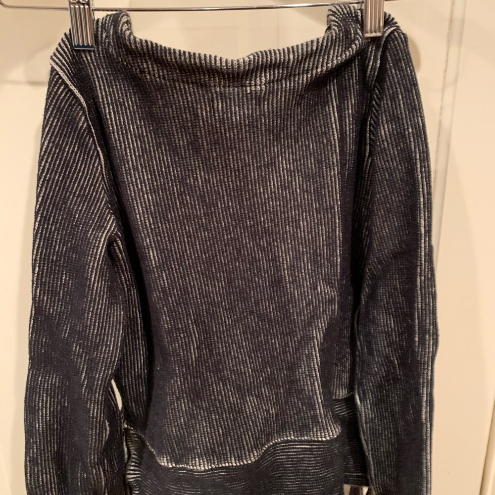 Black and white stripped pull over